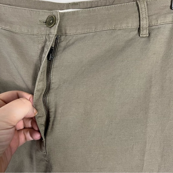 Eileen Fisher Cotton Hemp Tapered Pants in Tarragon Green Size 16 Ankle Pocketa - Picture 12 of 15